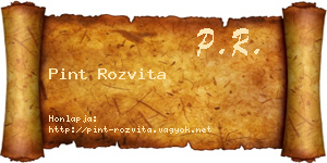 Pint Rozvita névjegykártya